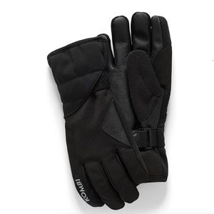 Kombi The wonderer black leather & knit gloves NWT